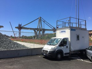 Demolition of Morandi bridge in Genoa