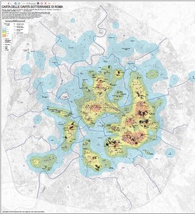 Map of the underground cavities of Rome