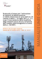 Protocol of agreement about the activation of low power and small dimensions systems in accordance with article 35, paragraph 4 of Law 15 July 2011, n. 111, and for for tracking changes in systems without any variation of the electromagnetic impact in acc