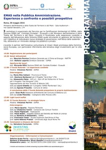 Workshop “EMAS nella Pubblica Amministrazione. Esperienze a confronto e possibili prospettive”