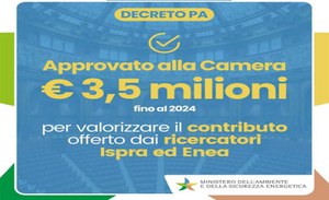 Approvata una norma per la valorizzazione del contributo offerto dai ricercatori ISPRA ed ENEA