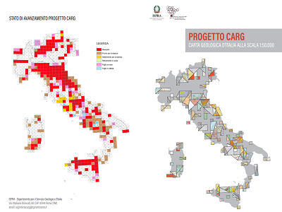 Conoscenza del territorio e carte geologiche: Con il progetto CARG coperto il 51% territorio nazionale