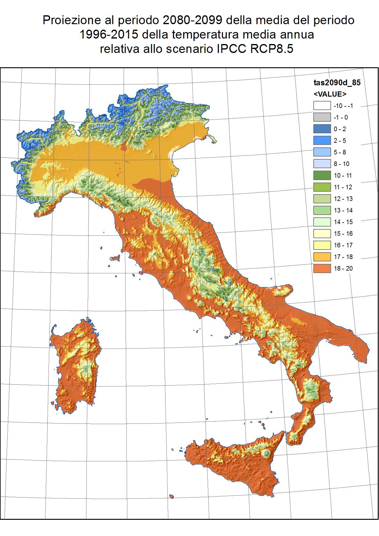 T proiezione 2080-2099